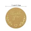 Kraft Paper Olive Branch Thank You Stickers for Festivals and Gifts