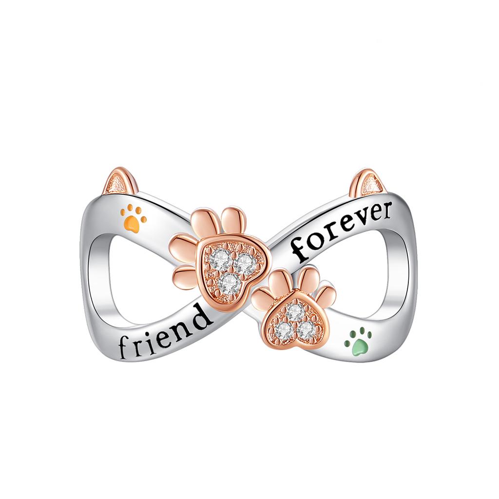 New Original Copper Charms Lucky Infinity Symbol Heart Beads Pendants Fit Bracelet Necklace Diy Jewelry Gift