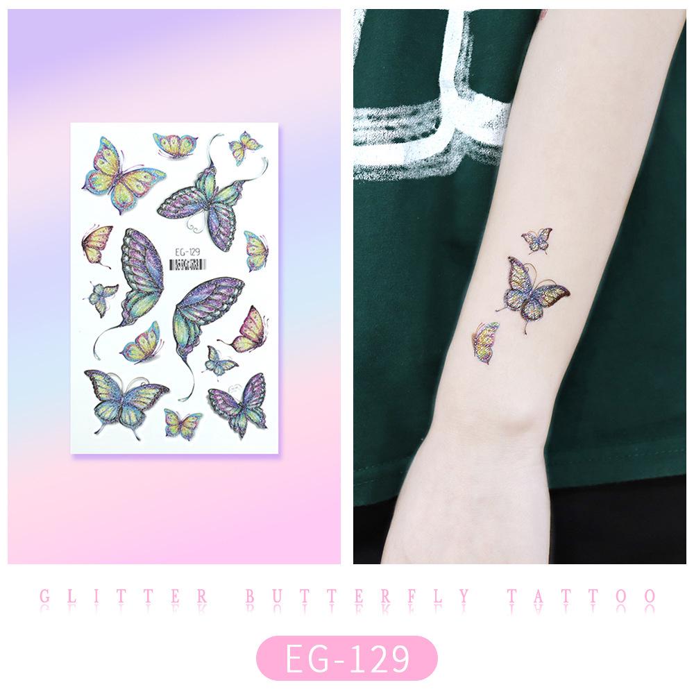 Ruikalong Cartoon Mermaid & Butterfly Glitter Tattoo Stickers for Children