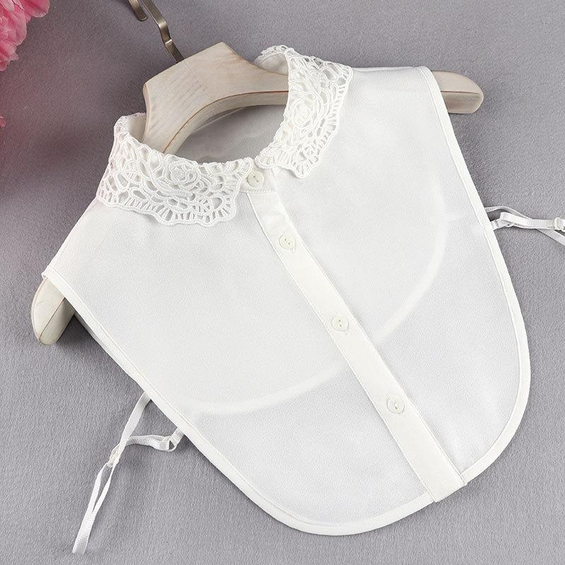 Linbaiway 18 Styles Female Chiffon Fake Collar for Women Blouse Shirt False Collar Ladies Lapel Detachable Collar Female Decor