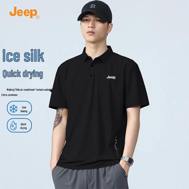 

Jeep Men s Ice Silk Quick-Dry Polo Shirt 4XL