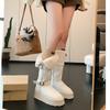 Two wear snow boots women's new winter thick-soled non-slip velvet thickened warm tall snow cotton
