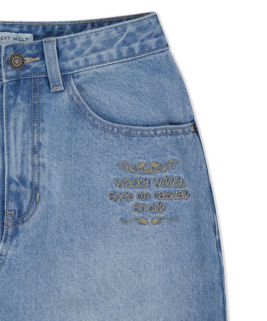 Wacky Willy Women'S Long Denim Skirt Blue