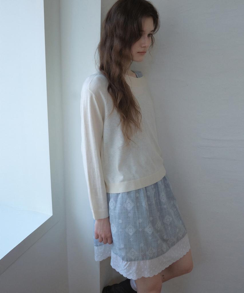 Aueonoseuteljia Mori Embroidered Pintuck Dress_Blue(O26Ops02)