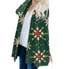 Women's Fashion Casual Christmas Tree Printed Mid-Length Cardigan Jacket