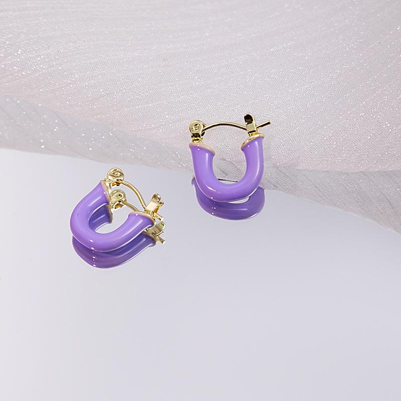 Vintage U-shaped Earrings with French Style and Exquisite Letter Ear Buckles
