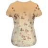 Women's Tee - Cute Coffee Cow & Star Graphic, Playful Cartoon Animal Design for Casual Daily Wear