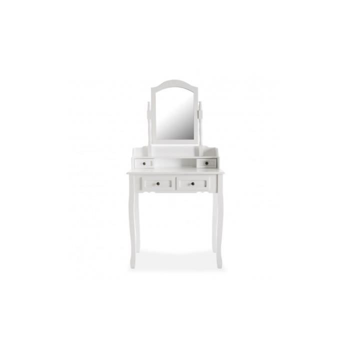 Classic Venus Dressing Table - VERSA - 146 X 40 X 75 Cm - Wood and Glass - White