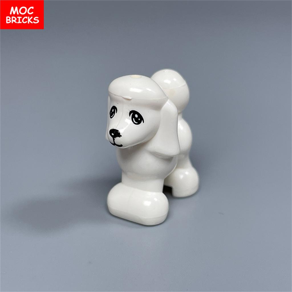 MOC Bricks Little Dog Series French Bulldog Husky Poodle Kennel Assembled Building Blocks Children's Toys Plastic Doll