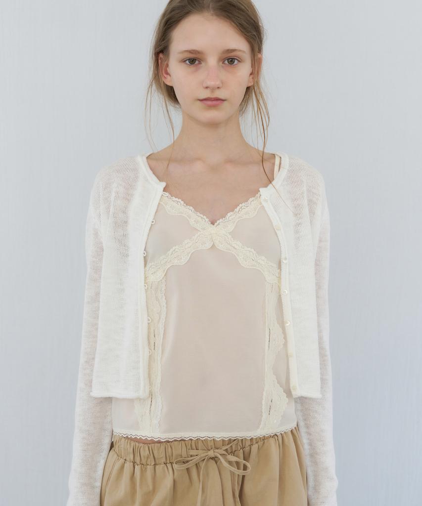 LETTERA Cotton Loop Detail Cardigan