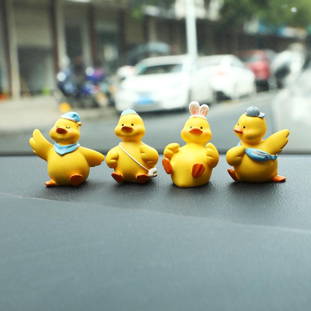 Cartoon Car Ornaments Resin Duck Toy Car Dashboard Ornaments Auto Interior Decorations Car Decors