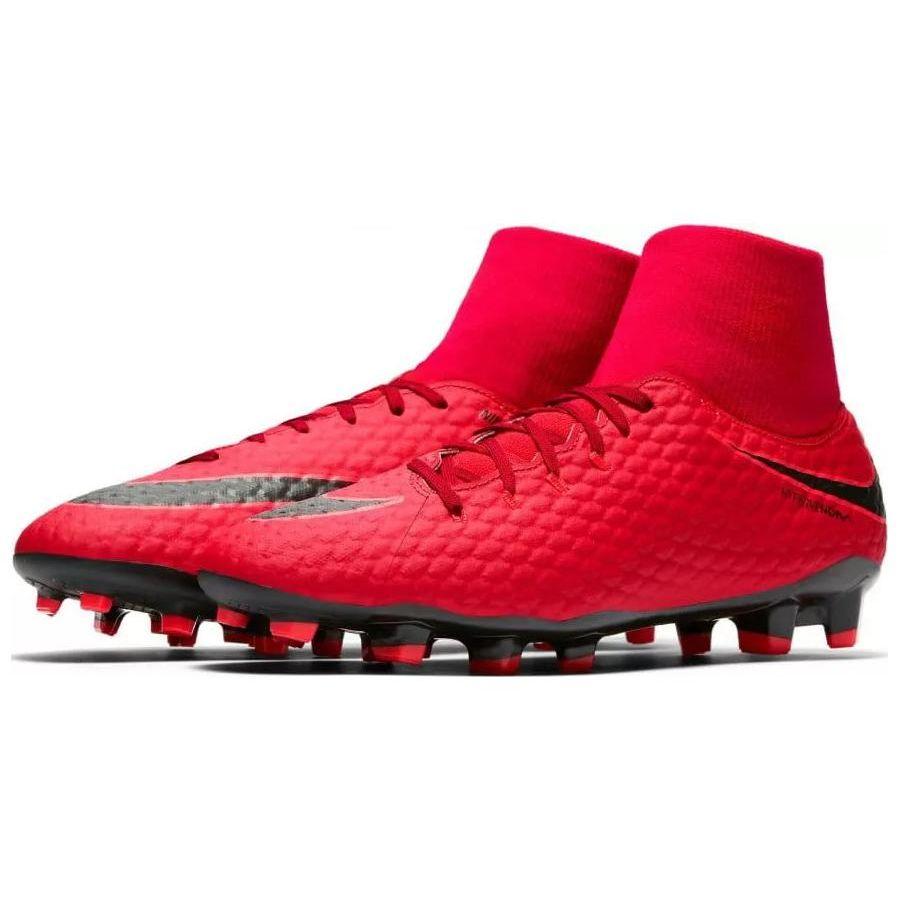 Nike Hypervenom Phelon 3 DF FG Botín Duradero Ligero Zapatos de Fútbol para Hombre Zapatos de Fútbol Rojo Negro 917764-616