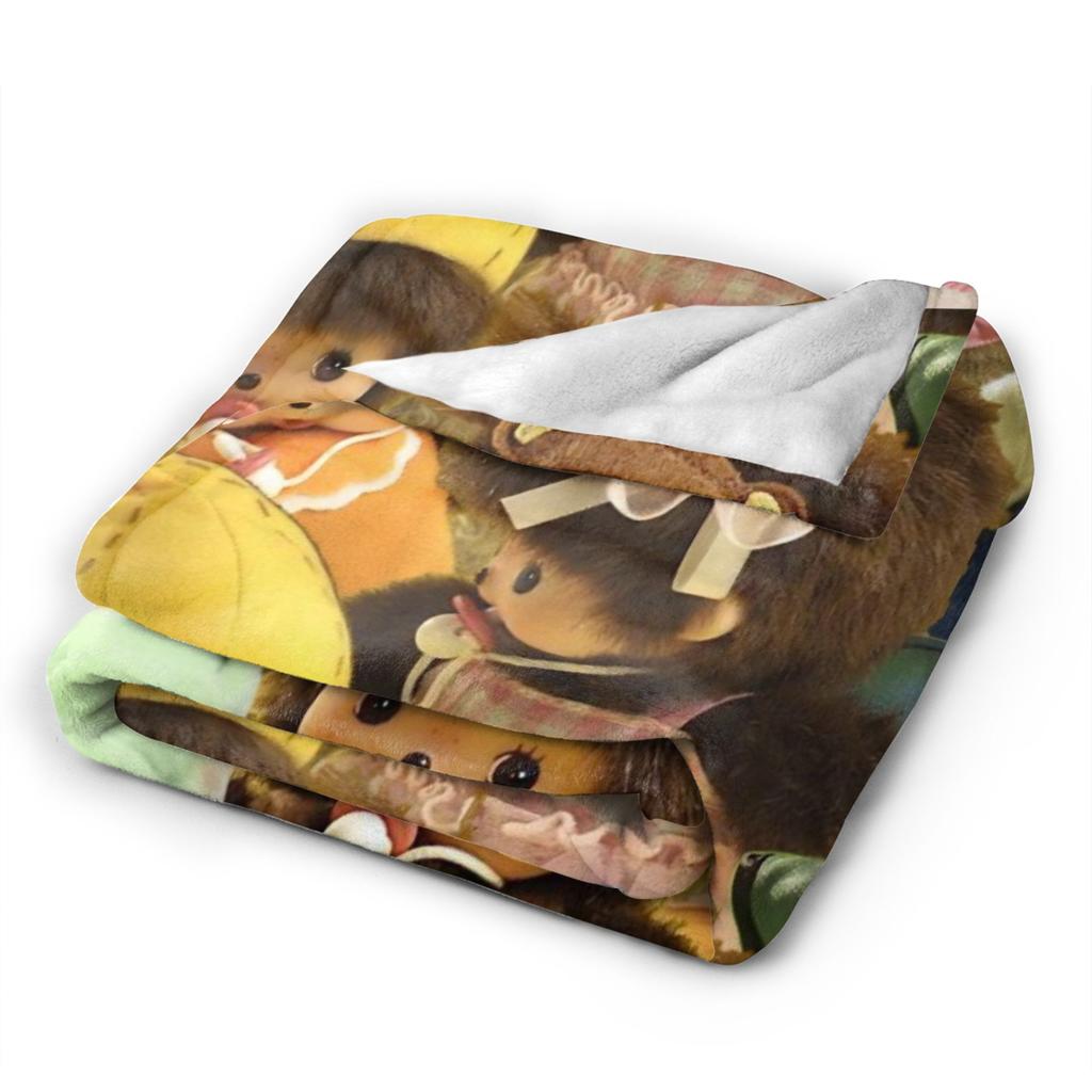 Monchhichis Kun Chan Pärchen Decke Niedlich Cartoon Wolle Neuheit Warme Überwurfdecke für Zuhause Alle Jahreszeiten Outdoor