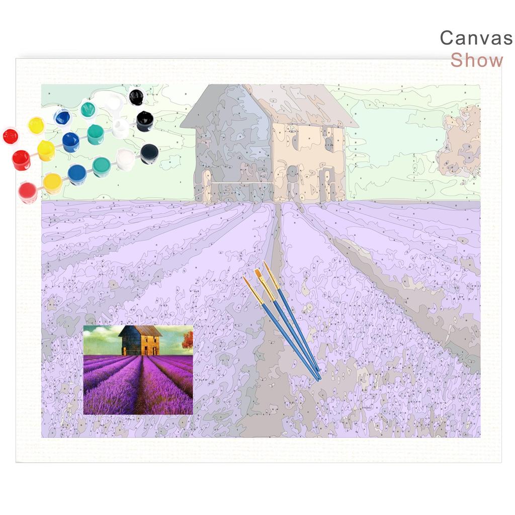 RUOPOTY Painting By Number Lavender Landscape Handpainted Unique Gift Picture Coloring By Numbers Balloon Children's Room Decor