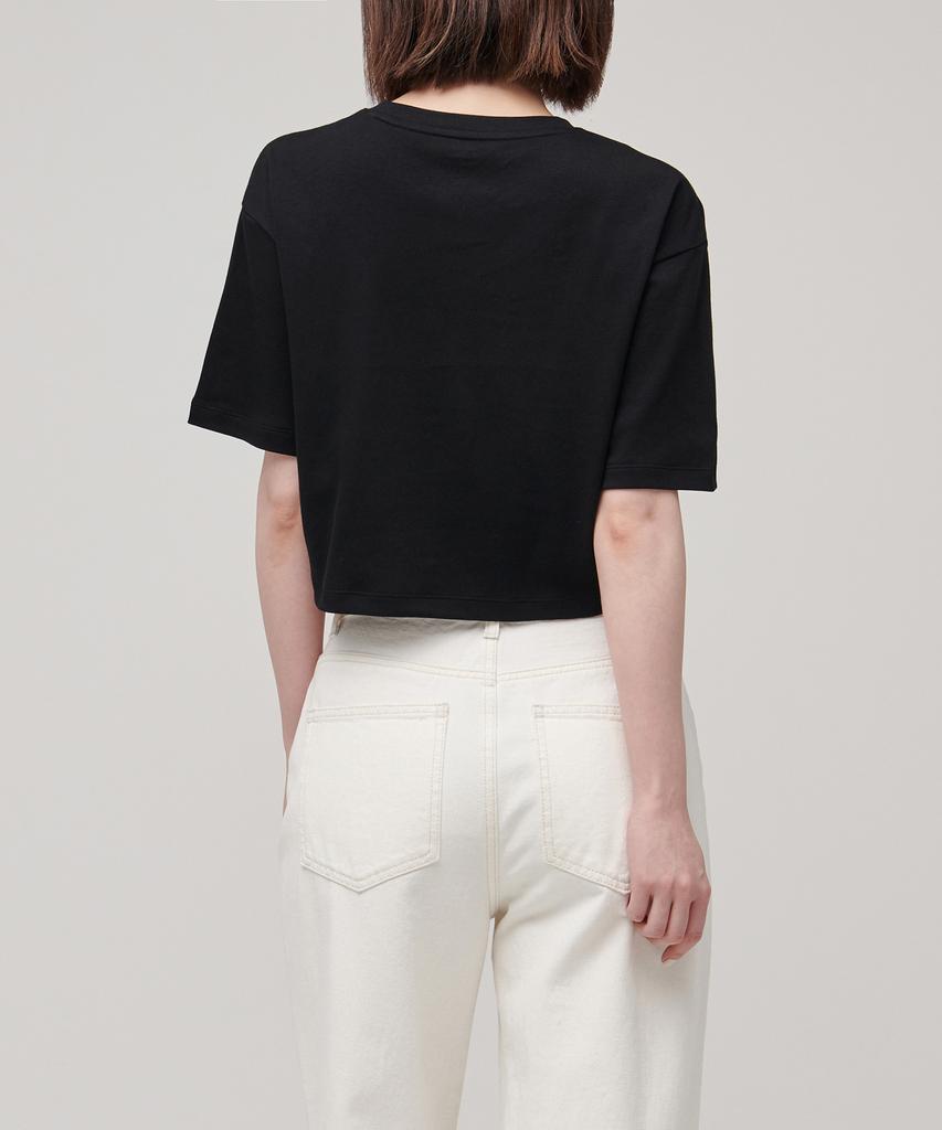 MUSINSA STANDARD WOMAN Women'S Relaxed Fit Crew Neck Crop T-Shirt [Black]