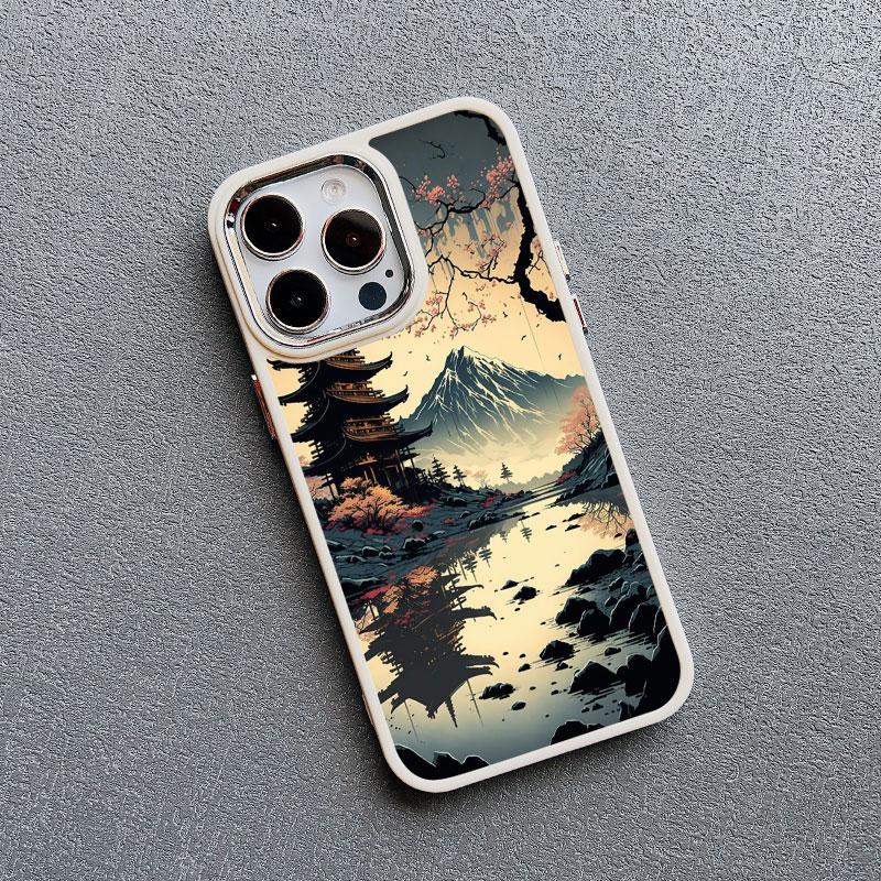 Japanese Aesthetic Mount Fuji Landscape Phone Case For iPhone 13 12 11 Pro Max 14 7 8 Plus XR XS X 15 16 Pro Max Silicone Cover