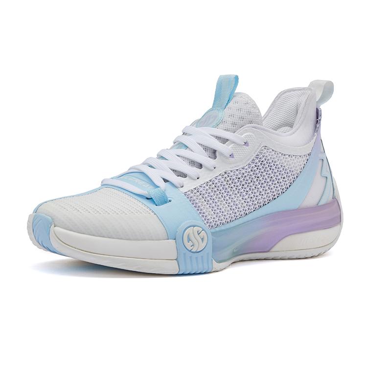 New 361° Chan 3 MOD Ice Blade Durable Breathable Mid Top Basketball Shoes Women's White Blue 582221118-3