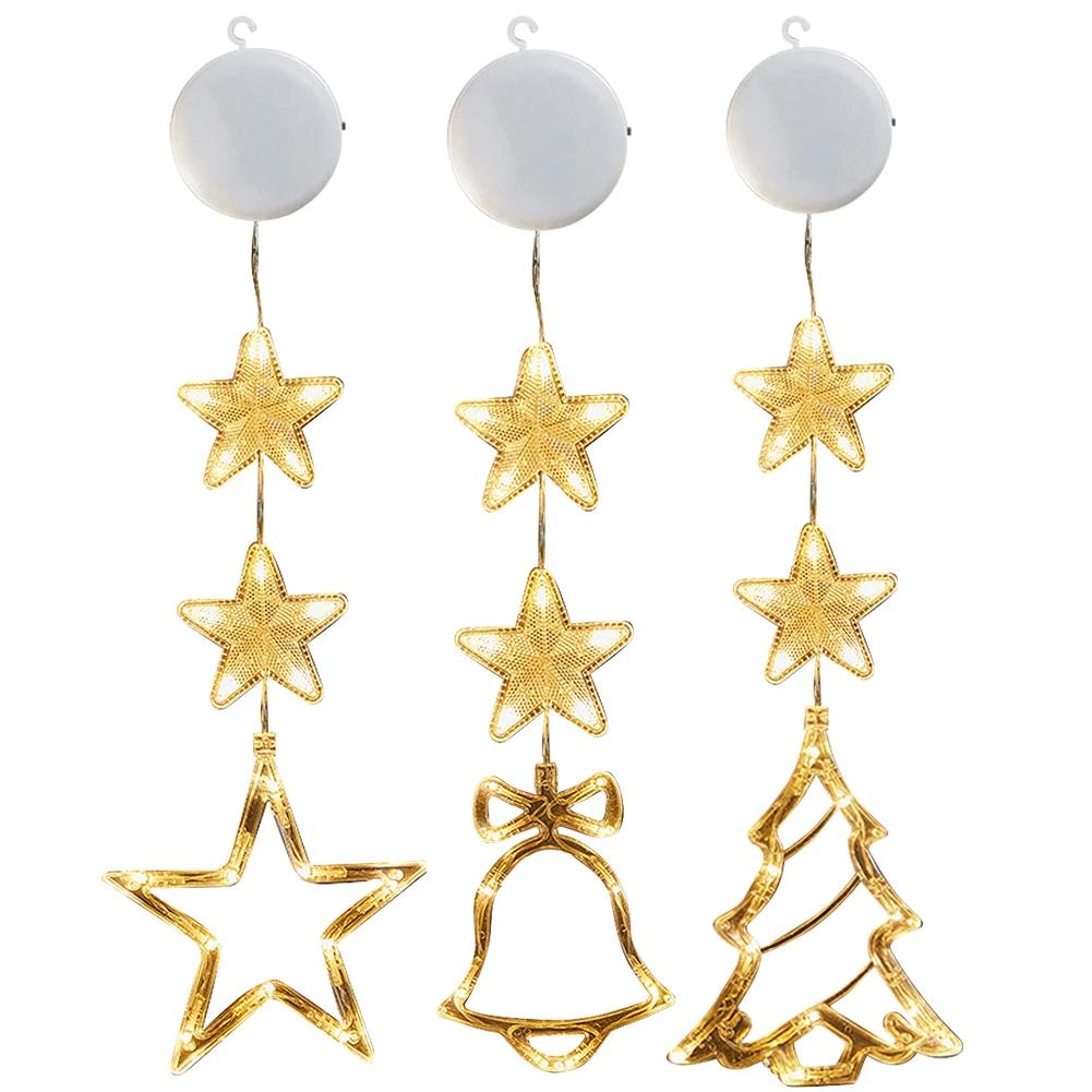 Christmas Star Window Light Decoration with Suction Cup for Xmas Home Shop Party Gifts for Glass Indoor Outdoor Decor Pendant