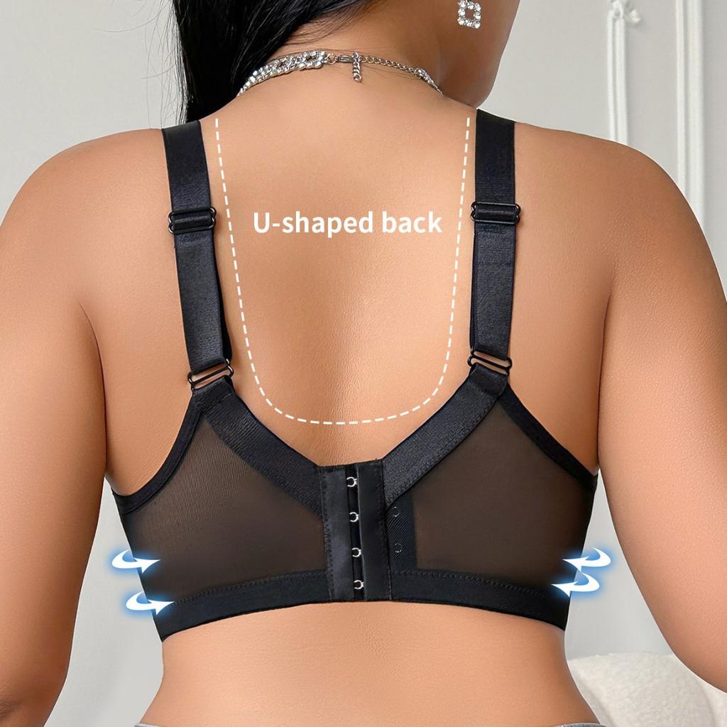 Sexy Deep V Front Cross-strap Lingerie with Large Size Push-up Bra