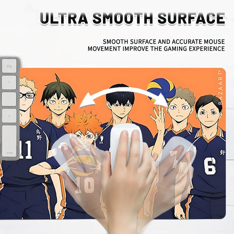 1Pc Haikyuu Team Spirit Gaming Mouse Pad Keyboard Desk Mat Non-slip Rubber Lock Edge Waterproof Computer Mousepad for Office Home Decor S1720