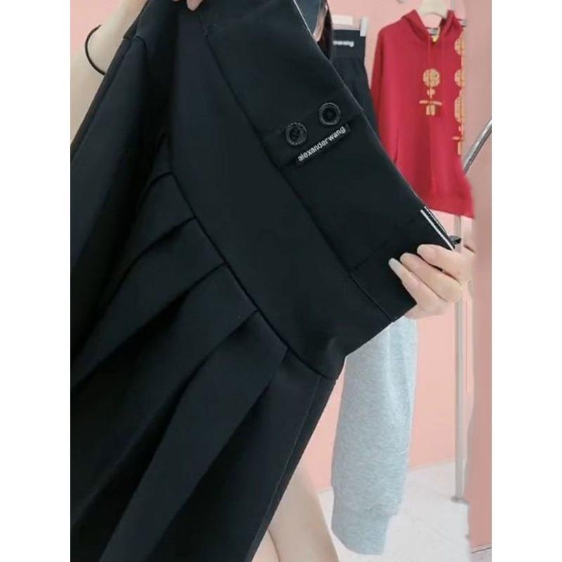Faltenrock in A-Linie mit hoher Taille und Designer-Rüsche in Übergröße – rutschfest und atmungsaktiv
