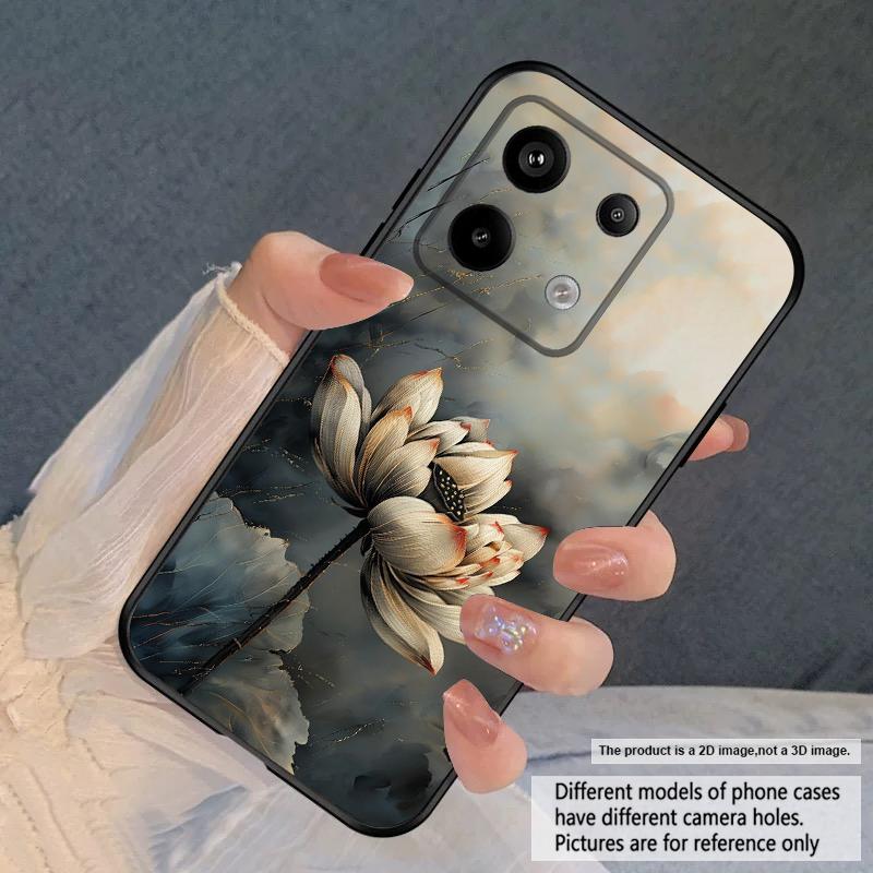 Oil Painting Lotus For Redmi Note 9 9S 10 11 12 12S 13 Pro+ Plus 5G India 14 Pro 4G Global 14S 13C 14C silicone soft phone case