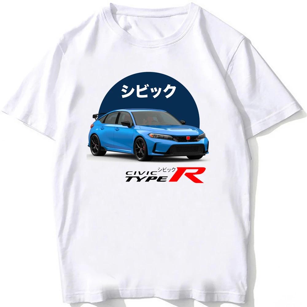 Civic Type R EG6 Legenda auta Tričko Nové Letní Pánské Krátký rukáv Vintage Hip Hop Chlapecké Ležérní Trička Harajuku JDM Bílá Trička