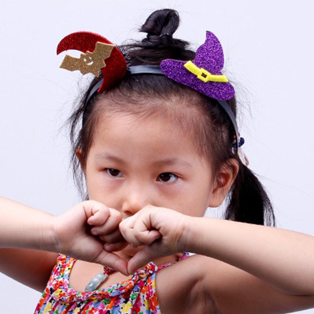 Headband Dark Series Pumpkin/Bat Hairband Kids Cute Headhoop RaveParty Props Hair Decoration Unisex Headgear