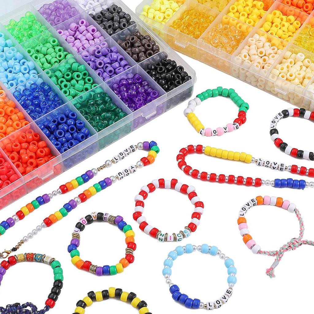 2400Pcs/box Acrylic Beads For DIY Bracelet Necklace Jewelry Making Accessories