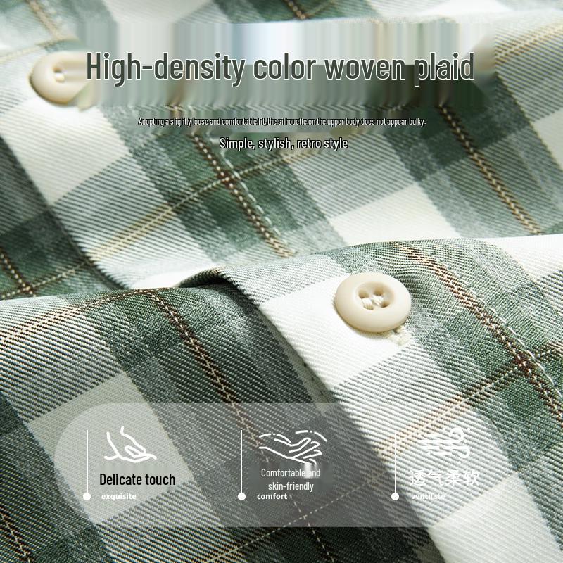 Huili Women's Plaid Long-Sleeve Shirt Jacket