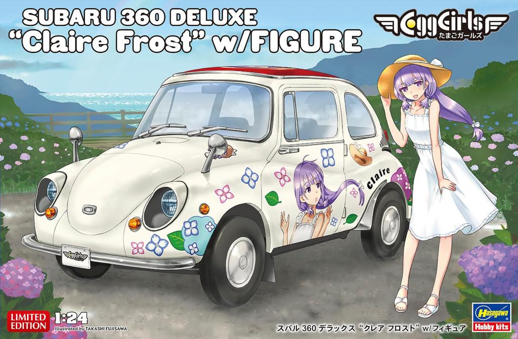 Hasegawa Subaru 360 Deluxe Claire Frost Plastikmodell SP648 1/24 mit Figur (Auto)