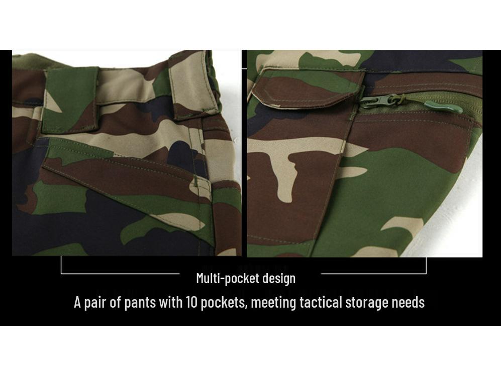 Men's IX7 Tactical Camouflage Fleece-Lined Softshell Winter Pants