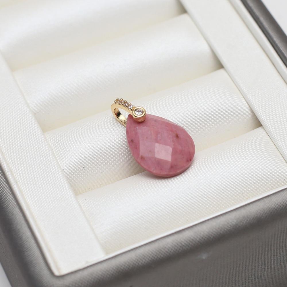 2PCS Faceted Design Gemstone Pendant Diamond Cut Faceted Crystal Pendant For Earring Craft