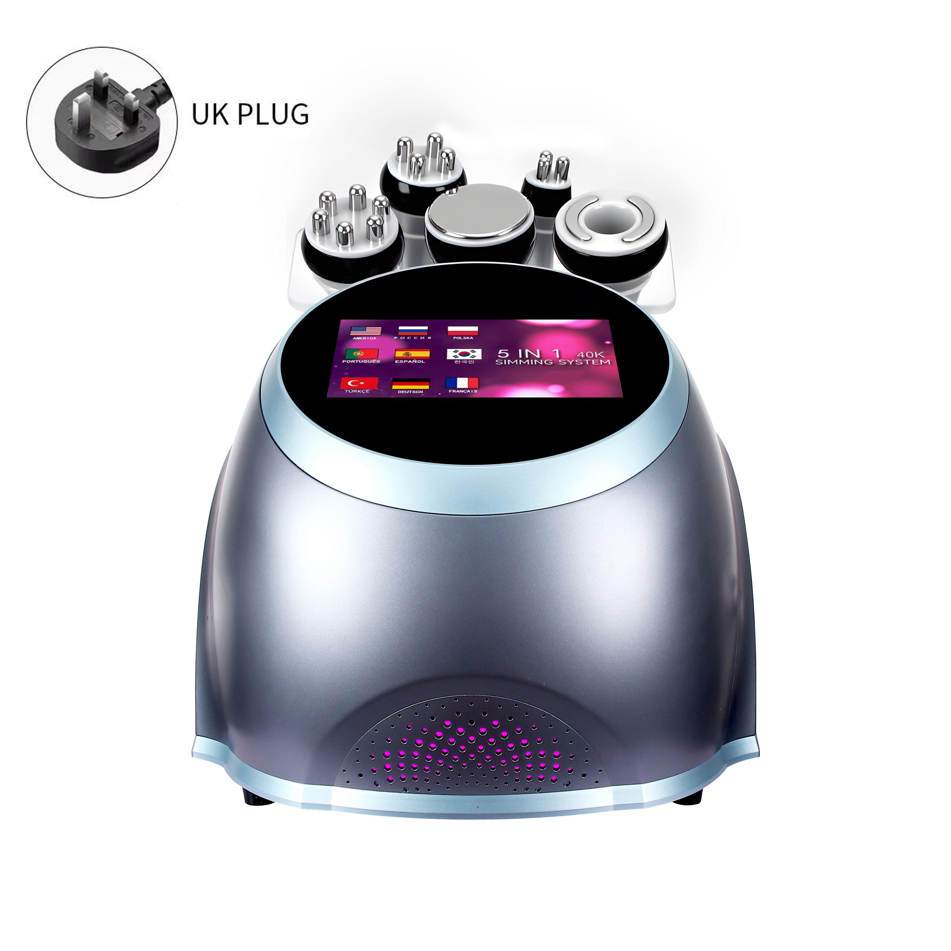 

5in1 40kHz 0.5MHz Cavitation RF Vacuum Tripolar Touchscreen Body Face Contouring 110V-220V Aircooled Easy Operation UK Plug