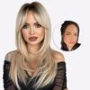 Long Straight Wig with Curtain Bangs & Ombre Color | High-Quality Layered Synthetic Wig | Natural Blended Hairline for Daily Wear