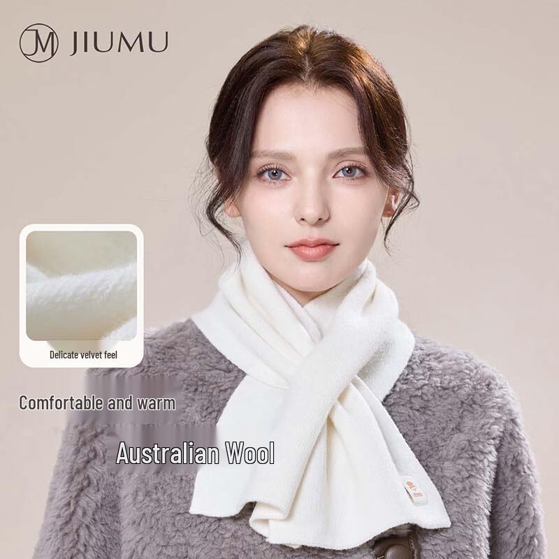JIUMU Women s Pure Wool Cross Neck Scarf One Size