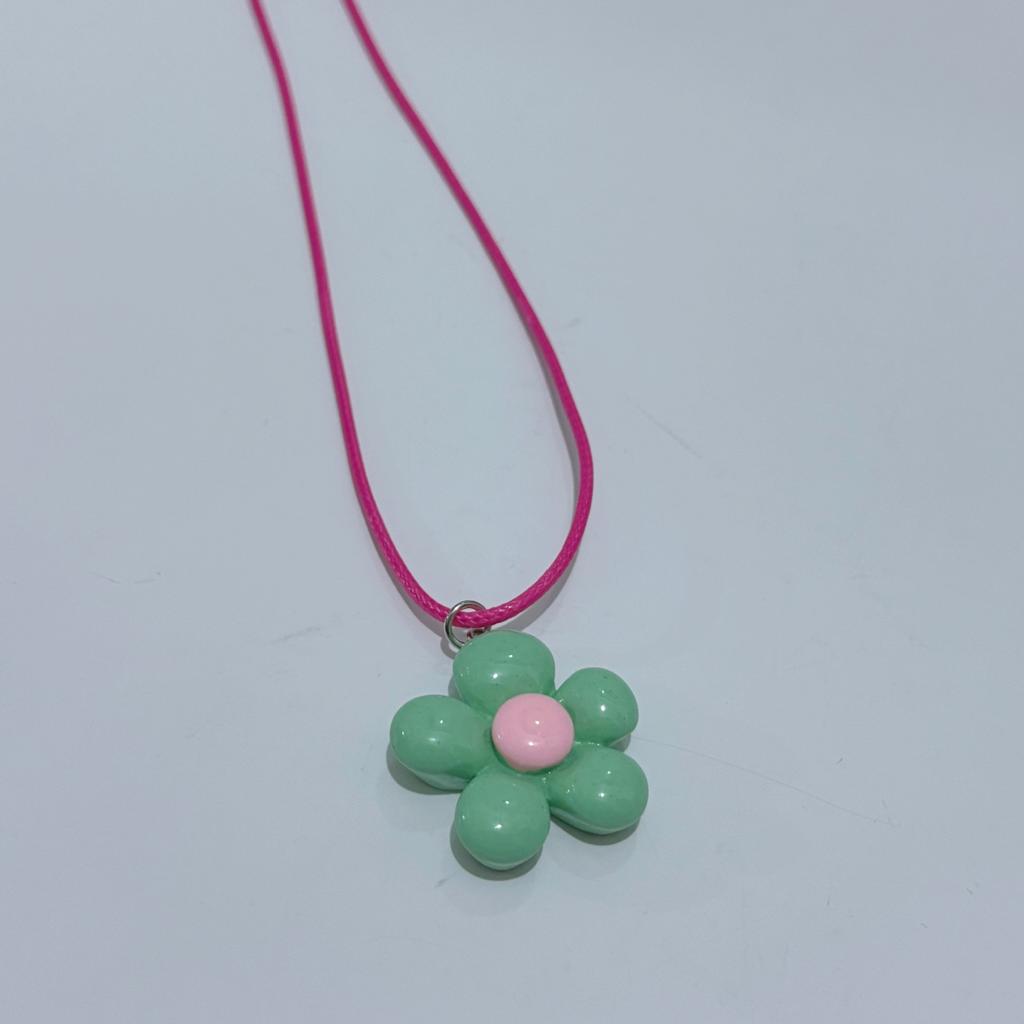Sweet Colorful Flower Pendant Necklace for Women Girl Floral Design Rope Chain Chokers Fashion Jewelry Gift