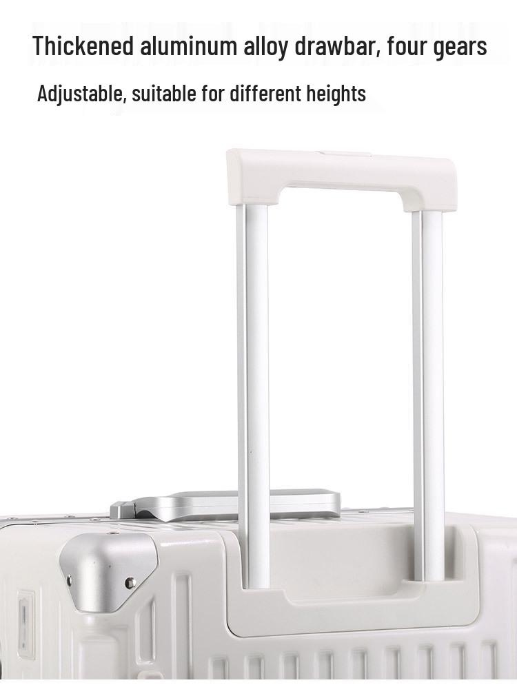 Large 24/26-Inch Multifunctional Aluminum Frame Suitcase with Universal Wheels for Men & Women's Travel