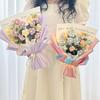 Crochet Flower Lighting Flower Bouquet Handmade Woven Flowers Knitted Graduation Bouquet Wedding Party Bouquet Gift