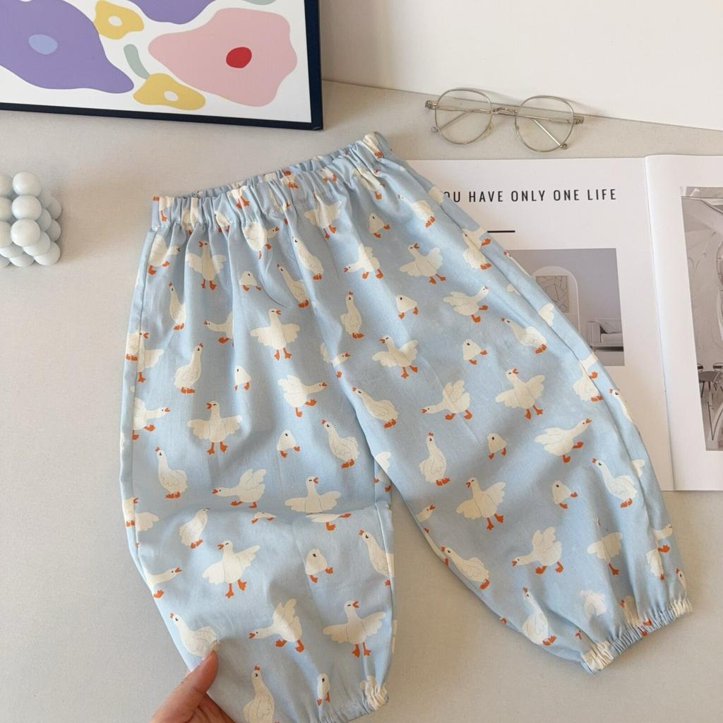 Boys Summer Lightweight Anti Mosquito Pants Cartoon Breathable Soft Ankle Cuff Trousers