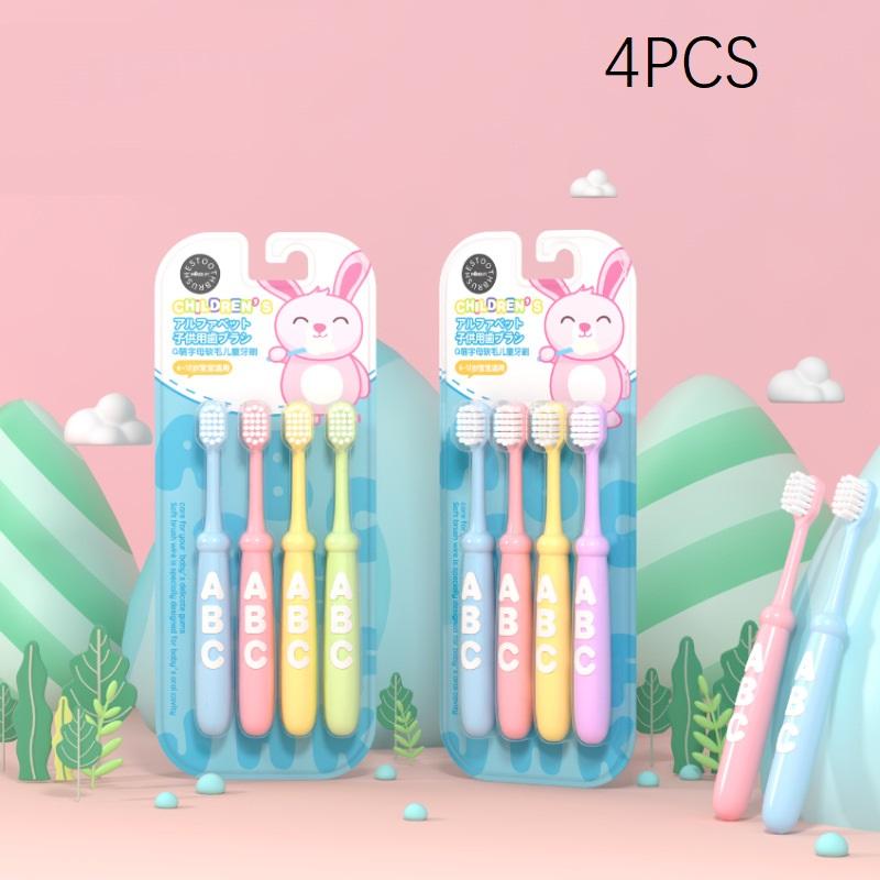 

4/8/10 шт. Милая детская зубная щетка с маленькой головкой и мягкой щетиной, высокой плотности, не повреждает десны, для детей 3-12 лет 4PCS