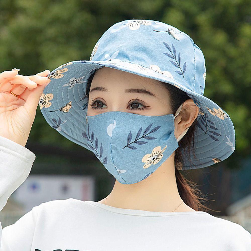 

Anti-UV Tea Picking Cap Anti-dust Women Sun Hat Bucket Hats With Face Cove Ladies/Girls