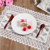 Rectangle Lace Placemats for Tables, 2 PCS White Lace Placemats Vintage White Laces Tablemats Embroidered Crochet Placemat Cloth Laces Floral Table
