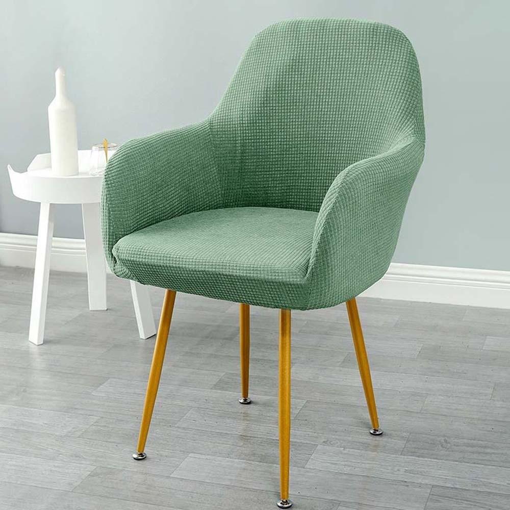Elastic Solid Color Seat Protection Plaid Wear for Chairs Curved Chair Cover  Friends Party