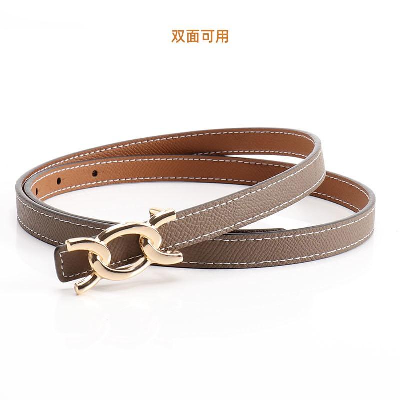 Slim Womens Belt With Alloy Pin Buckle Ultra-Thin Faux Leather Waistband Dresses Blazers Casual Office Wear