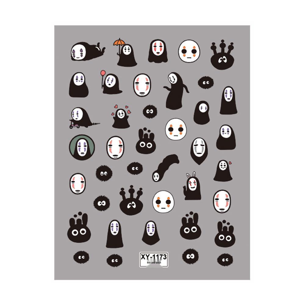 Redanco 3D Thin Tough Cartoon Faceless Man Nail Stickers