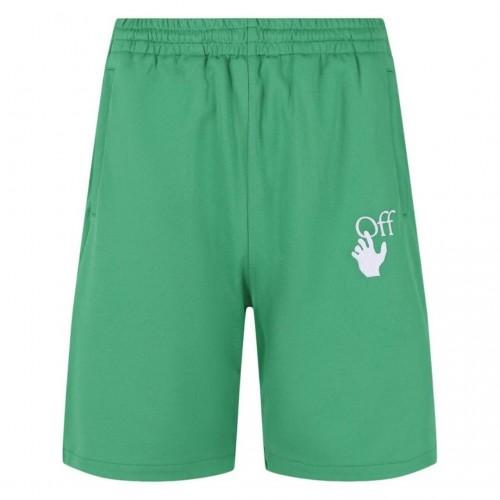 Off-White Mens Hands Off Logo Loose Sweat Shorts