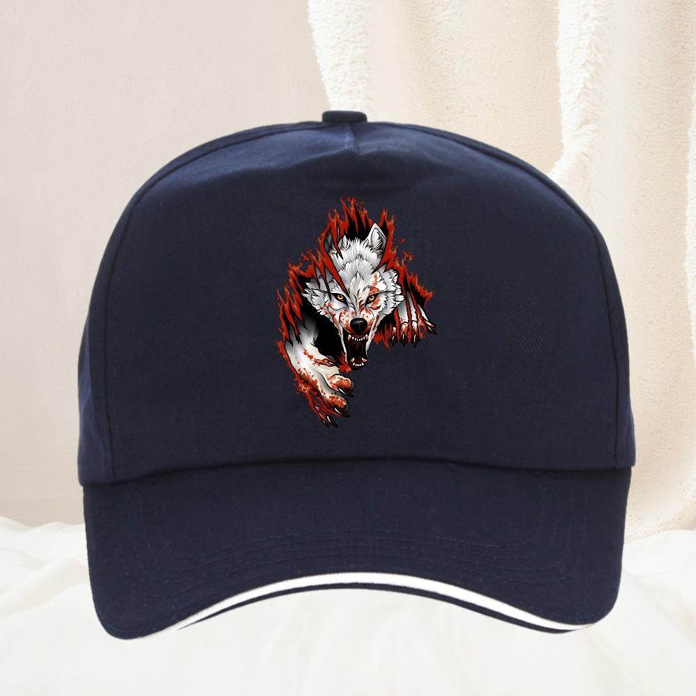 Angry Wolf Cartoon Baseball Cap Women Vintage Adjustable Dad Hat Funny Trucker Hat Summer Caps Gift for Me