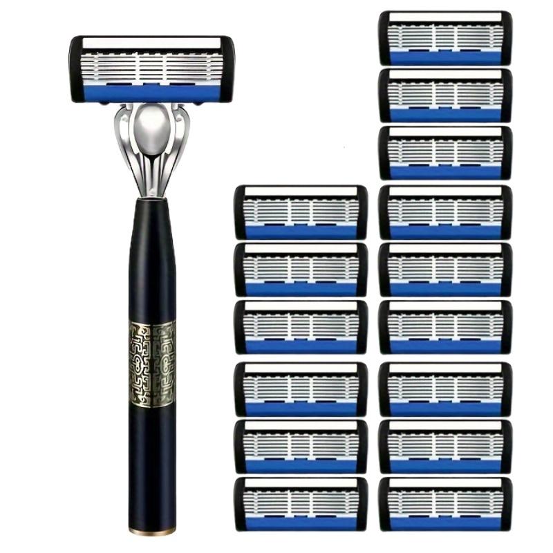 6-Layer Shaver Blade Manual Razor with Replaceable Blades No Skin Damage Blades Shaver Resistant Water Wash Shaver