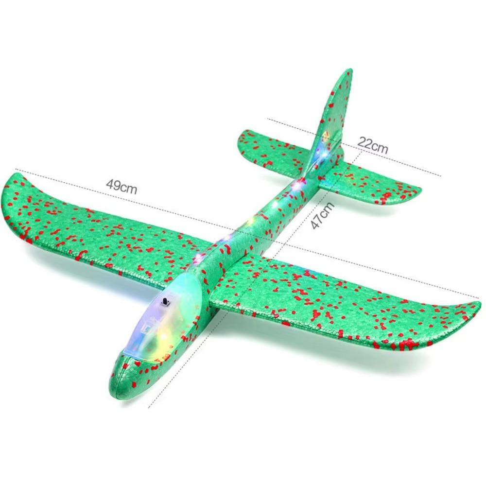Epp Foam Material Hand Throw Airplane Large Inertial Foam Plane LED Flying Toys  for Children Gift зелёный